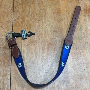 NWT boys canvas leather Soccer themed belt